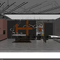 Elegant Modern Boutique Store Interior With Sofa Chairs Chandelier Bookshelves And Rug