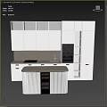Sleek Modern Kitchen Interior With Island Wine Storage Built-in Oven And Gray Cabinets