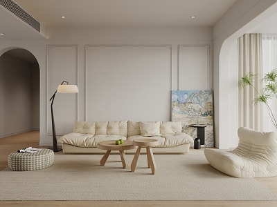 Cream wind living room model