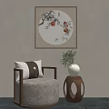 New Chinese-style Single Sofa 3d model