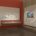 Modern Warm Sales Office Interior With Brand And Project Display Wall And Information Desk
