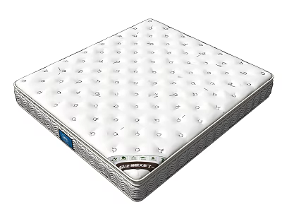 Supportive White Spring Mattress With Patterned Surface And Quality Comfort Design 3d model