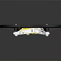 Yellow and White Drone With Black Protective Guards Four Propellers And Stable Structure Design 3d model