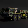 Military Camouflage Utility Truck With 8 Wheel Design And Cargo Bed