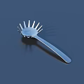 Stainless Steel Pronged Kitchen Utensil Set With Shiny Reflective Surface And Modern Design
