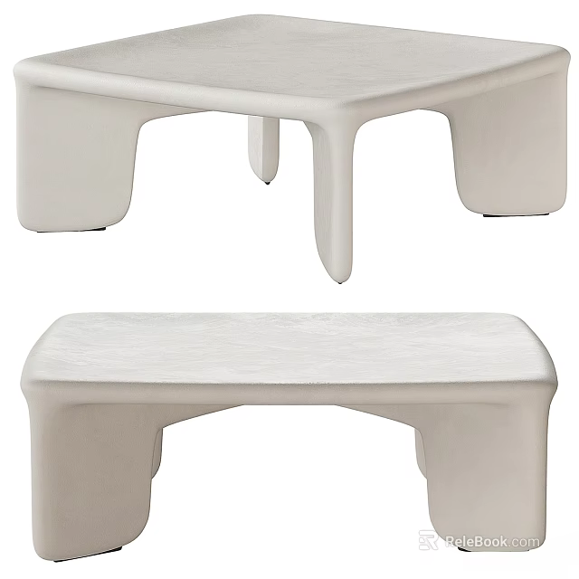 Modern Functional Table With Minimalist Design White Finish Unique Legs And Sleek Surface 3d model
