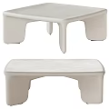 Modern Functional Table With Minimalist Design White Finish Unique Legs And Sleek Surface 3d model