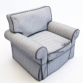 Comfortable Gray Fabric Single Sofa With Armrests And Simple Design 3d model