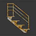 Rusty Metal Stairs Interior With Railings And Industrial Style Design Steps