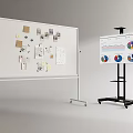 Musical Instruments and Art Supplies Display Board With Notes Images And Data Charts On Mobile Stand