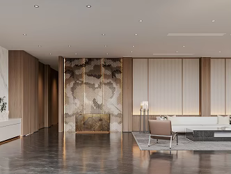 New Hotel Lobby Reception Lounge 3d model