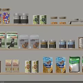 Assorted Pet Food Products Displayed On Shelves With Cans Packets And Jars