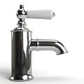 Chrome Finish Single Handle Modern Bathroom Faucet With Curved Spout Design