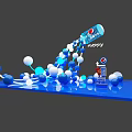 Pepsi Themed Photo Spot With Flowing Blue And White Spheres And Happy Sign