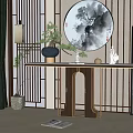 New Chinese style porch end view platform 3d model