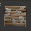 Wooden Multi Tiered Newspaper Rack With The Times Newspapers On Shelves