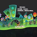2024 Spring Photo Spot With Colorful Flowers Deer Bicycle And Fan Shaped Decorations