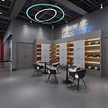 Modern Fitness Gym Interior With Boxing Ring Training Equipment Screen And Rest Seats