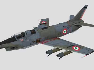 Military Fighter Jet With Camouflage Paint And Weapons Under Wings In Flight 3d model