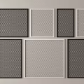 Wrought Iron Decorative Grid Panels In Various Patterns With Black White Frames 3d model