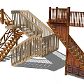 Different Traditional Wooden Staircase Designs With Railings Steps And Platforms