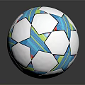 Premium Soccer Ball with White Base and Blue Green Star Pattern for Sports Activities