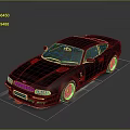 Gray Two Door Sports Car With Custom Wheels Red Front Lip And Sleek Lines
