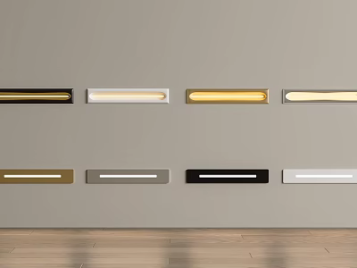 Modern Linear Wall Lights In Various Colors For Interior Decoration 3d model