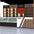 Supermarket Department Store Layout With Tobacco Alcohol Shelves Health Products Display And Management Center Counter