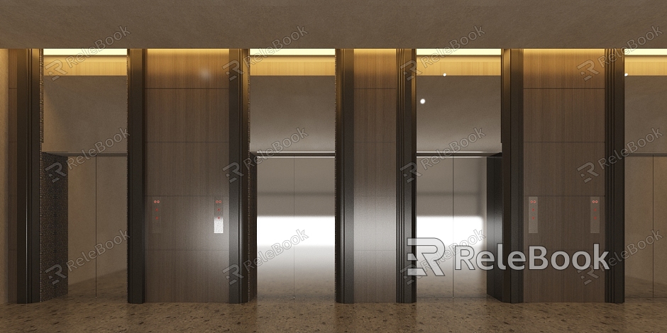 Elevator Corridor Architectural Design Space Layout Decoration Lighting Guide Signs Safety Exit Fire Safety Public Facilities Building Design model