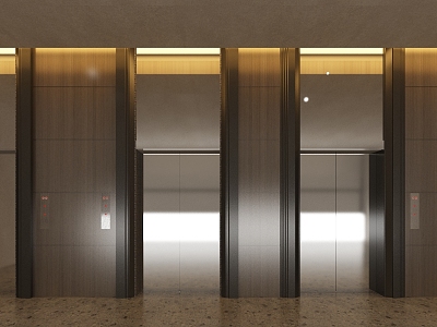 Elevator Corridor Architectural Design Space Layout Decoration Lighting Guide Signs Safety Exit Fire Safety Public Facilities Building Design model