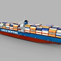 COSCO SHIPPING Large Container Ship Loaded With Various Colored Containers 3d model