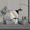 Modern Casual Sofa Combination Lazy Sofa 3d model