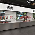 Supermarket Grocery Interior With Well Stocked Vegetable And Fruit Shelves And Customer Shopping