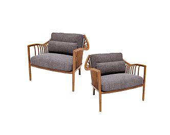 Modern Single Sofa Chair Stool 3d model