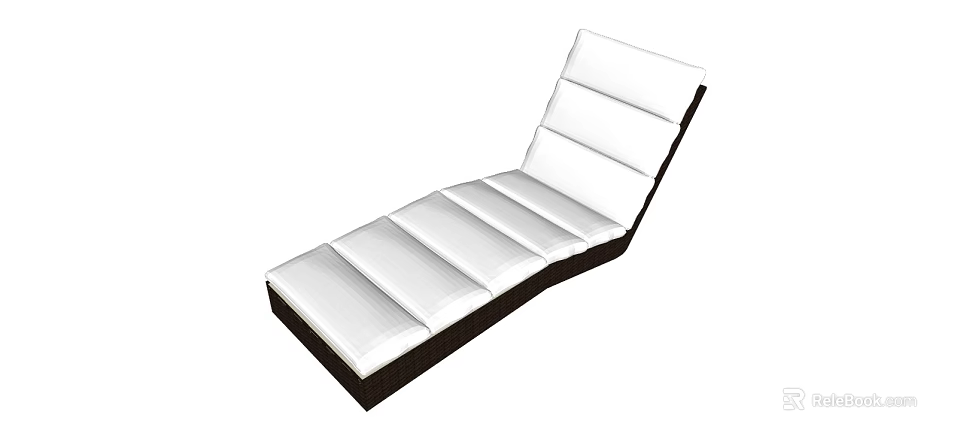 Modern White Lounge Chair With Black Frame And Comfortable Cushions 3d model 