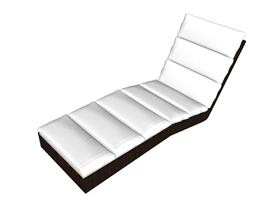 Modern White Lounge Chair With Black Frame And Comfortable Cushions 3d model