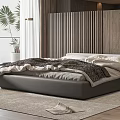 Modern Bedroom Interior With Large Window Mountain View Bed Plant Chair And Wardrobe