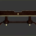 Wooden Roulette Casino Table With Green Felt Surface Number Layout Golden Accents And Carved Legs