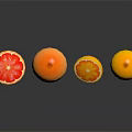 Sliced and Whole Citrus Fruits Blood Orange Orange and Lemon with Red and Orange Flesh
