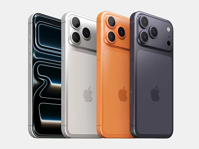 Apple Smartphones In Four Different Colors With Rear Camera Module Design 3d model