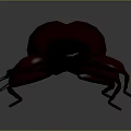 Detailed Dark Red 3D Beetle Model With Shiny Exoskeleton And Segmented Legs