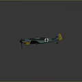 Vintage Military Airplane Model Green Body With White Cross Markings And Yellow Tail Design