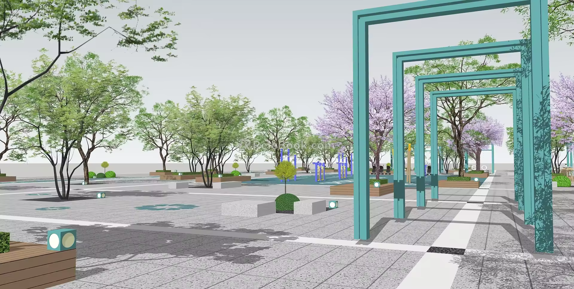 Modern Square Tree Square 3d model