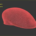 Stylish Purple Beret Made Of Soft Fabric On Dark Surface With Gradient Background