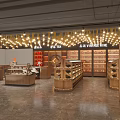 Elegant Tobacco and Liquor Store Interior Design With Wooden Shelves Hanging Lights And Wine Displays