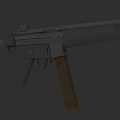 Vintage Submachine Gun With Wooden Grip And Detailed Metal Structure