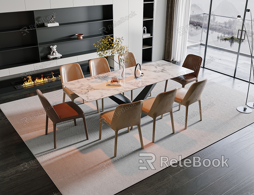 Modern Light Luxury Dining Table and Chair model