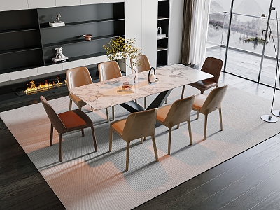 Modern Light Luxury Dining Table and Chair model