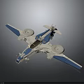 Cosmic And Aerospace Themed Blue White Space Shuttle Model With Detailed Exploration Design